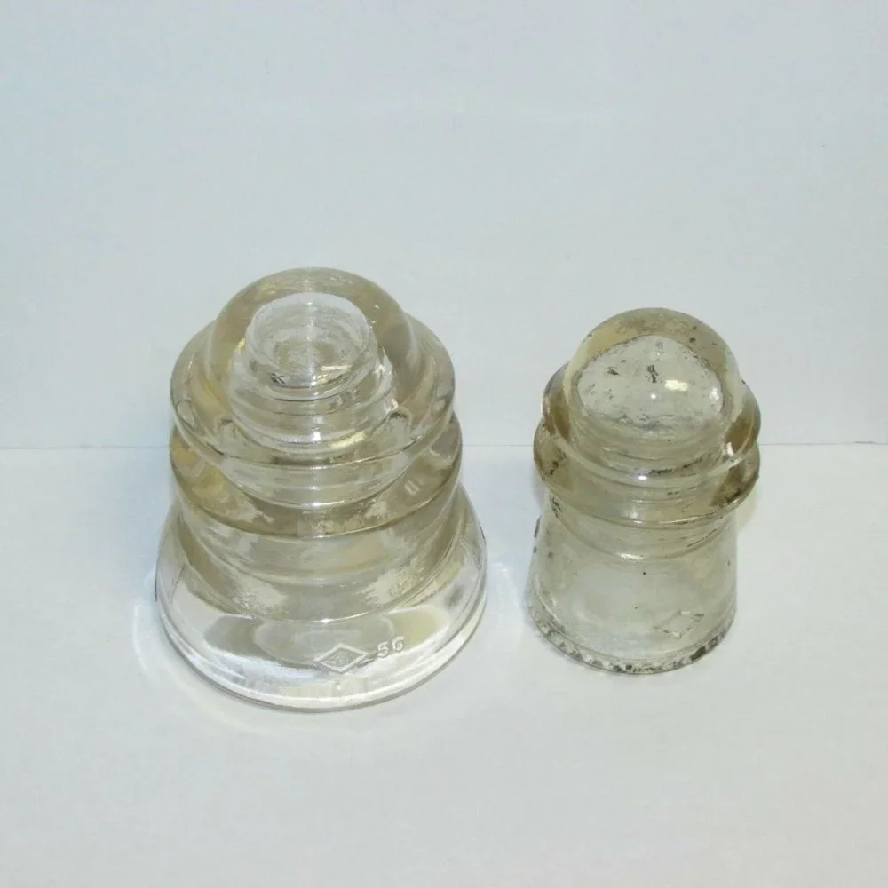 2 Vintage Insulators DOMINION GLASS of CANADA 9 & 42 Industrial Collectible - Picture 2 of 5